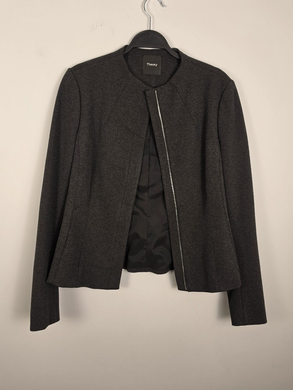 Theory Women's Sculpted Knit Jacket Gray Size L